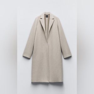 zara women’s sand felt texture coat S NWT L94-1